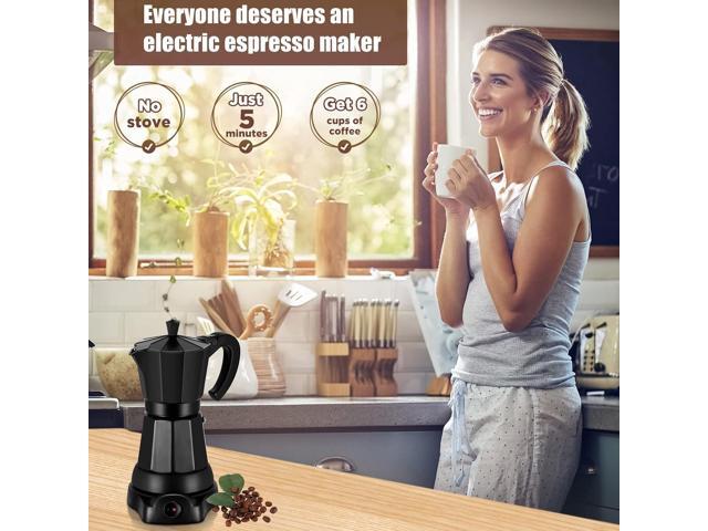 SHANGSKY Coffee Pot Electric Coffe Maker 6 Cup, Espresso Coffee Maker Cafeteras Electricas Italian Coffee Pot Espresso Makers Portable Aluminum...