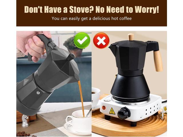 SHANGSKY Coffee Pot Electric Coffe Maker 6 Cup, Espresso Coffee Maker Cafeteras Electricas Italian Coffee Pot Espresso Makers Portable Aluminum...