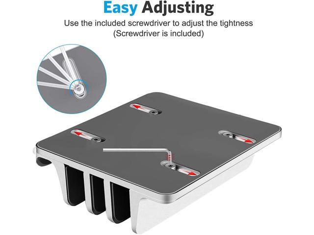 Vertical Laptop Stand [Updated Version],3-Slot Desktop Stand Holder with Adjustable Dock,4 in 1 Design Aluminum Space-Saving Laptop Stand for Desk...
