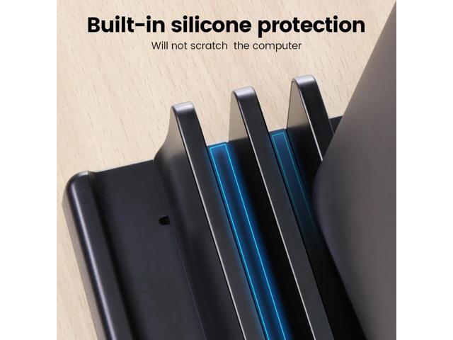 EAXBUX 3-Slot Vertical Laptop Stand Holder,Adjustable ABS Plastic Desktop Notebook Dock,Vertical Laptop Stand Space-Saving for All...