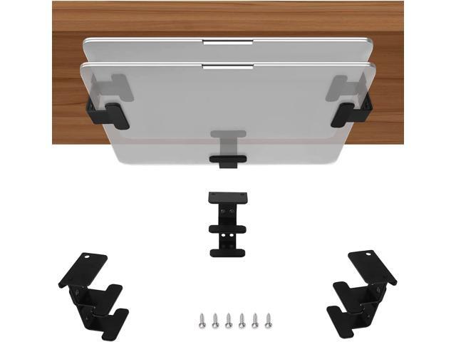 IFCASE 2 Tier Under Desk Laptop Mount, Double Decker Metal Under Desk Shelf Holder for Laptop, MacBook Pro, Keyboard with Anti-Scratch Silicone...