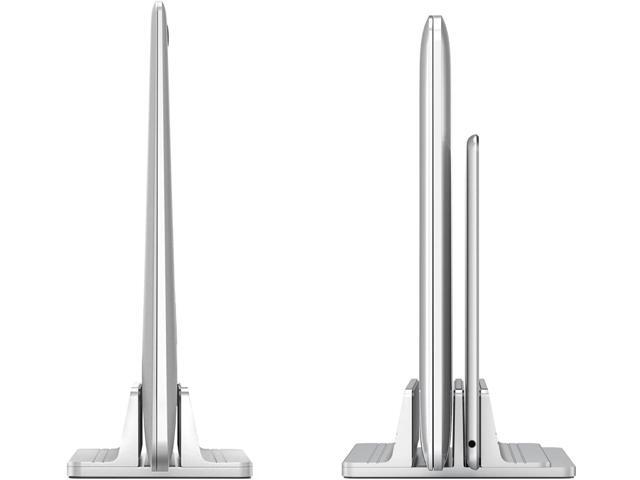 Double Slot Vertical Laptop Tablet Stand Mount Space -Saving Storage for Laptop Chromebook Tablet Smartphone,Compatible with MacBook,iPAD