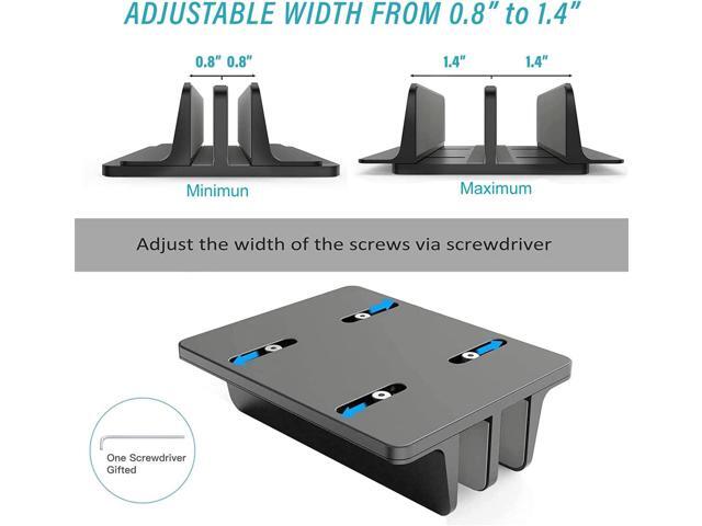 Double Slot Vertical Laptop Tablet Stand Mount Space -Saving Storage for Laptop Chromebook Tablet Smartphone,Compatible with MacBook,iPAD