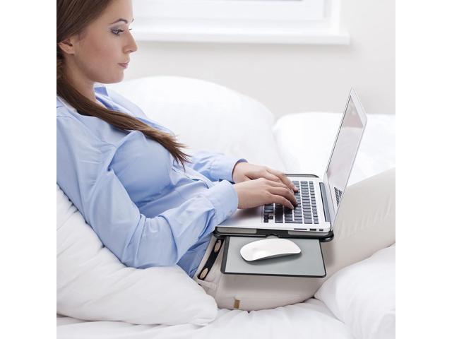 EHO Laptop Lap Pad - Laptop Stand Pad w Retractable Mouse Pad Tray, Anti-Slip Heat Shield Tablet Notebook Computer Stand Table w/Sturdy Stable...
