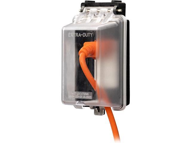 UltraPro, Black, Outdoor Electrical Outlet Cover, Single Gang, Weatherproof Enclosure, Rated for Wet Locations, 49204