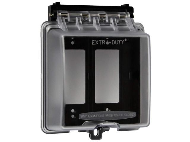 ENERLITES 2-Gang Weatherproof Outdoor Outlet Cover Extra-Duty in-Use Outlet Cover, Outdoor Decorator/GFCI Receptacle Outlets, 6.1 H x 5.2 W x 2.5...