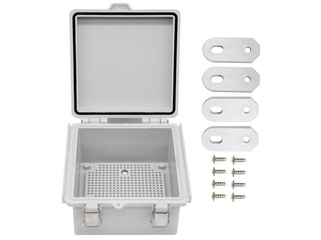 ABS Electric Junction Box, IP67 Weatherproof Electrical Boxes, Hinged Clear Cover Outdoor Waterproof Plastic Enclosure Box with Lock, Small...