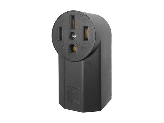 Nema 14-50 Outlet Industrial Grade 50 Amp Receptacle Surface Mount Receptacle for EV RV Oven Range and Stove Outlet, 3-Pole 4-Wire, Black (Nema...