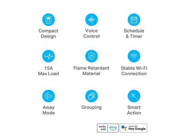 Kasa Smart Plug Ultra Mini 15A, Smart Home Wi-Fi Outlet Works with Alexa, Google Home & IFTTT, No Hub Required, UL Certified, 2.4G WiFi Only, 2...