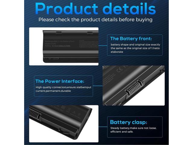 TREE. NB Replacement Battery for HP Spare 593553-001, HP Compaq Presario CQ32 CQ42 CQ43, HP Pavilion dm4 g4 g6 g7 DV3-4000 DV5-2000 DV6-3000...