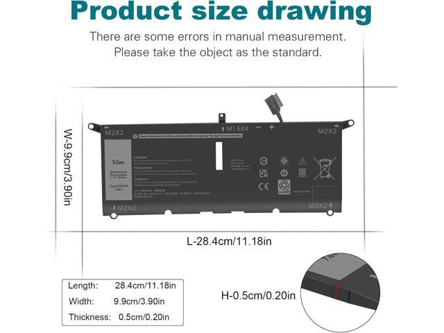 Futurebatt DXGH8 7.6V 52Wh Laptop Battery Compatible with Dell XPS 13 9370 9380 0H754V FHD 13-9370-D1705S Latitude 3301 5390 5391 7400 7490 Series...