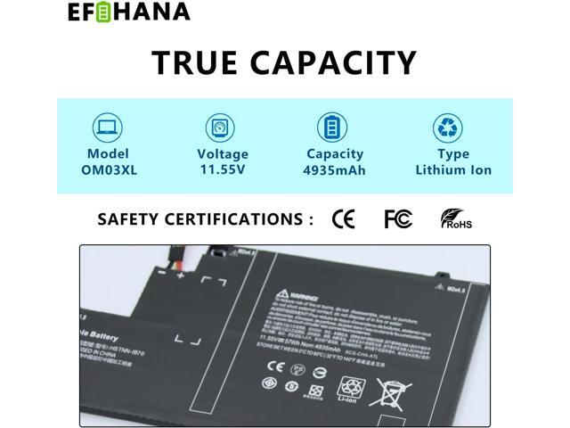 EFOHANA OM03XL Laptop Battery Replacement for HP EliteBook x360 1030 G2 1GY31PA Series Notebook OM03 OM03057XL HSN-I04C HSTNN-IB70 HSTNN-IB7O...