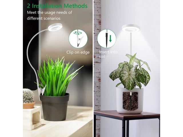 Grow Lights for Indoor Plants, LED Full Spectrum Plant Light for Indoor Plants, Halo Plant Growing Lamp with Clip, 3 Light Modes, 6/12/16H Timer, 5...