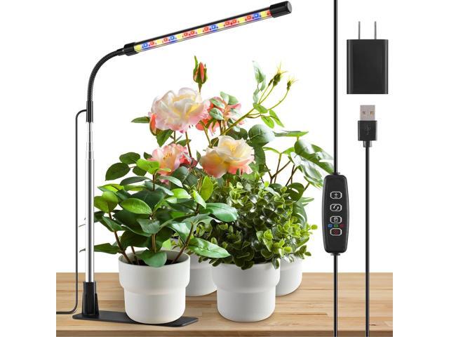 Grow Light for Indoor Plants Full Spectrum with Base, Auto ON/Off 3/9/12H Timer, 10 Dimmable Levels for Small Indoor Plants(Pack 1)