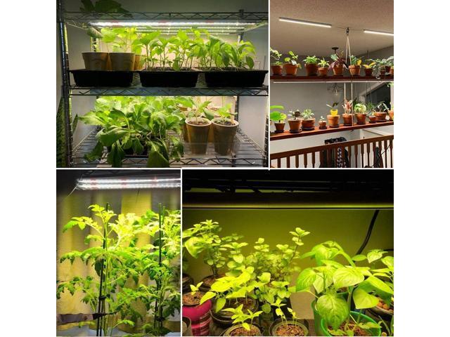 LED Plant Grow Lights Strips for Indoor Plants Full Spectrum with Auto ON & Off Timer, T5 Sunlike Grow Lights Bar Growing Lamps for Greenhouse...