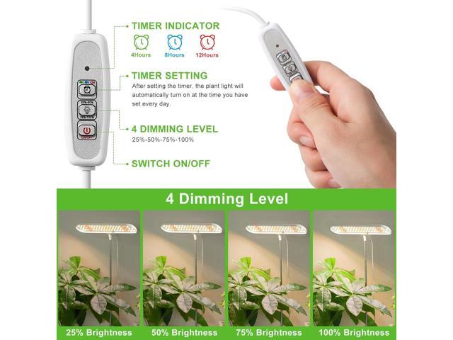 FOXGARDEN- Grow Light, Full Spectrum LED Grow Lamp, Space-Saving Plant Light with Auto On/Off Timer 4/8/12H, 4 Dimmable Brightness, Height...
