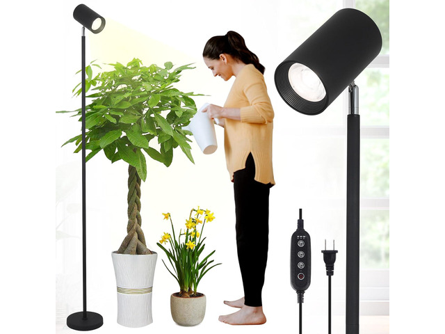 HMVPL Grow Lights Stand for Indoor Plants Full Spectrum Tall Plant Light for Indoor Growing with 20W COB Plant Light Bulb,4/8/12H Timer, Led Growth...