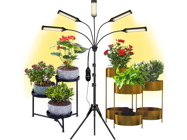 Grow Lights for Indoor Plants, Full Spectrum led Grow Light with Stand, Auto On/Off Timing 3/6/9/12/15/18H & 10 Brightness Levels, Plant Light for...