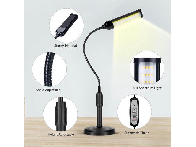 Grow Lights for Indoor Plants Desk LED Grow Light with Base Full Spectrum 50 LEDs Warm White for Indoor Plant Growing Lamp, Adjustable Gooseneck,...