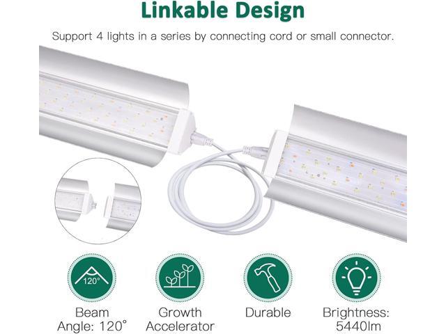SZHLUX LED Grow Light 2ft 80W (2×40W) Full Spectrum 660nm 730 IR Included LED Plant Light for Indoor Plants, Linkable High Output Sunlight Grow...