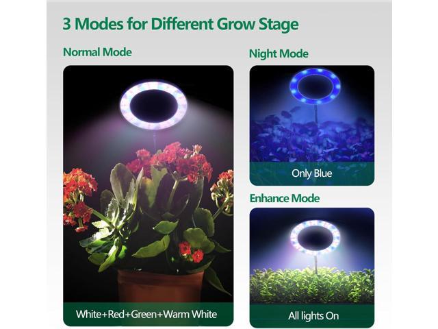 6.3 inch Grow Lights for Indoor Plants,Large Plant Light with 3 Timers, 10 Level Dimmable Brightness, Full Spectrum Plant Lamp, Height Adjustable...