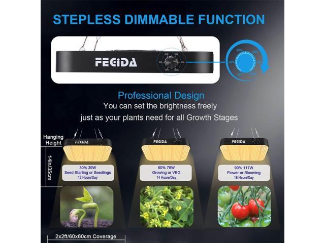 FECiDA Dimmable LED Grow Light 12000 Lumen, 2024 Best 2x2ft Grow Tent Light, UV-IR Included Full Spectrum Plant Growing Lamps for Indoor Plants...