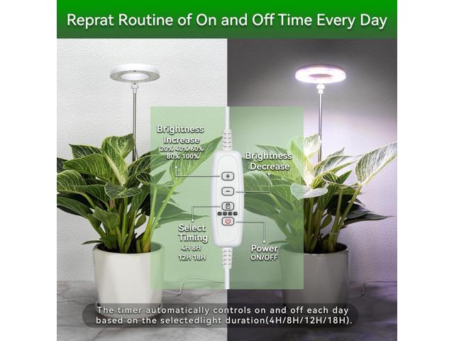 Grow Lights for Indoor Plants, Super Bright Full Spectrum Halo Grow Light, with Timer 4/8/12/18h Automatic Work Every Day, Height Adjustable, Comes...