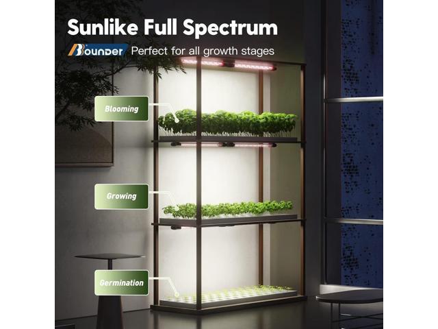 BBOUNDER 1 Pack 2ft LED Grow Light, Sunlike Full Spectrum Integrated Plant Light for Hydroponic Indoor Plant Seedling Veg and Flower, Plug in Plant...