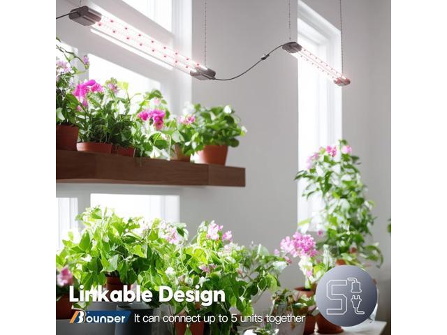 BBOUNDER 1 Pack 2ft LED Grow Light, Sunlike Full Spectrum Integrated Plant Light for Hydroponic Indoor Plant Seedling Veg and Flower, Plug in Plant...