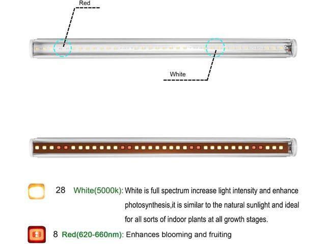 LED Grow Light Bars for Indoor Plants, Sunlight Grow Lamp Full Spectrum Growth Light Strip for Greenhouse Plant Grow Shelf