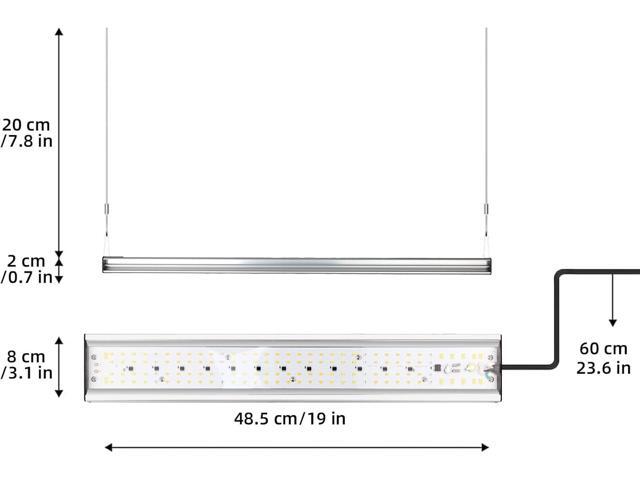 CANAGROW CG-400 LED Grow Lights for Indoor Plants, Upgraded Full Spectrum Plant Light with 5000K 3000K Daylight + 660nm Red Hanging Growing Lamps...
