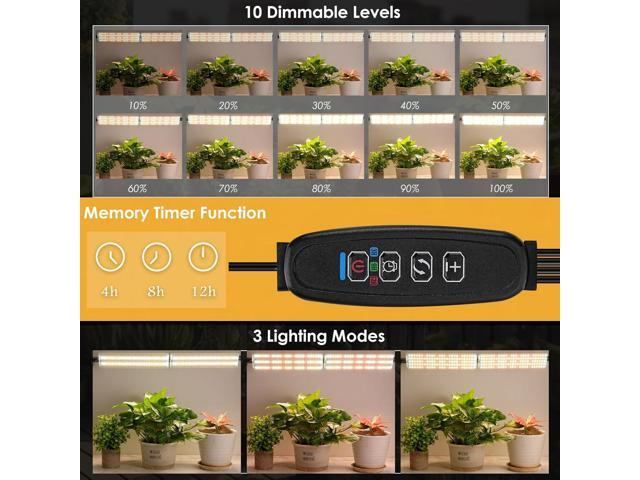 LINGSFIRE 4PCS LED Grow Lights, 40w Full Spectrum Grow Light 540 LEDs Grow Lights for Indoor Plants with Timer Dimmable Thin Grow Light Panel for...