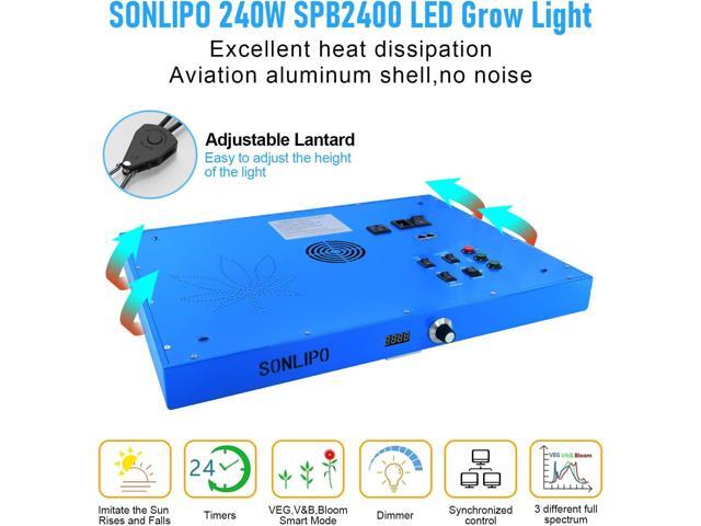 240W LED Grow Light, 4x4 ft Coverage, Dimmable Full Spectrum,Timers,Daisy Chain Veg & Bloom Plant Growing Lamps for Indoor Growing Hydroponic...