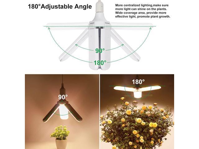 150W LED Grow Light Bulb Foldable Sunlike Full Spectrum Lamp for Indoor Plants, 414 LEDs Sunlike Grow Lights with Power Cord, E27 Plant Lamp for...