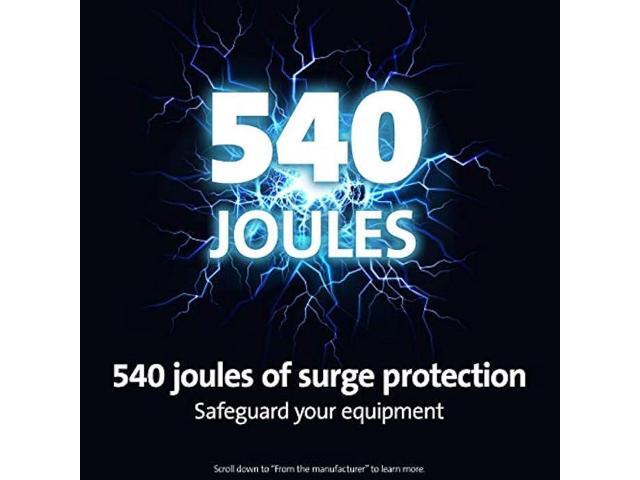 Kensington Guardian 6 Outlet, 15-Foot Cord, & 540 Joules Premium Surge Protector (K38215NA), Black