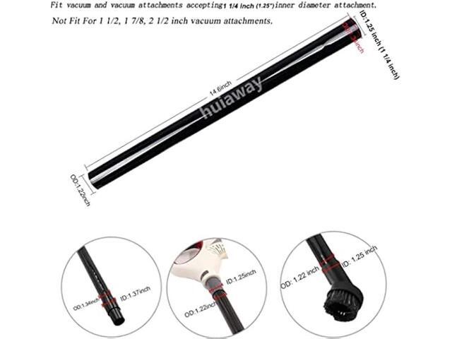 6 Pcs 1.25inch Universal Vacuum Extension Wand Vacuum Attachments 1 1/4 inch, 1 1/4Friction Fit Extension Wand, Vacuum Cleaner Extension Tube