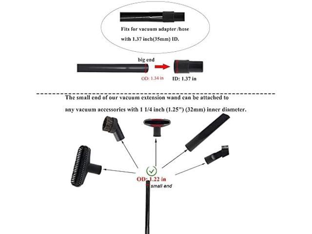 6 Pcs 1.25inch Universal Vacuum Extension Wand Vacuum Attachments 1 1/4 inch, 1 1/4Friction Fit Extension Wand, Vacuum Cleaner Extension Tube