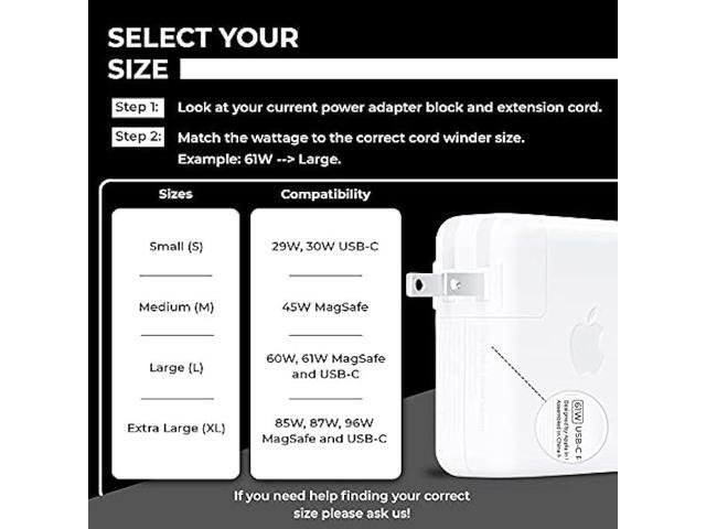 HumanCentric Cord Winder for Macbook Charger Organizer, Cable Reel for Macbook Chargers, Travel Mac Charging Case for USB-C 29W and 30W, Apple...