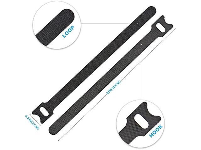 120 PCS Reusable Cable Ties with Hook and Loop, Multi-purpose Adjustable 8 Inch Cable Management Wire Ties Cable Straps for Organizing Home, Office...
