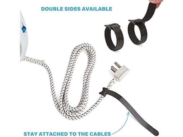 120 PCS Reusable Cable Ties with Hook and Loop, Multi-purpose Adjustable 8 Inch Cable Management Wire Ties Cable Straps for Organizing Home, Office...
