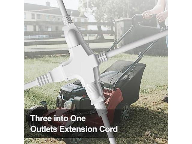 Oviitech 3 Outlet Extension Cord Power Strip, 8 Ft Extension Cord, Use in Office, Travel or Home,13A/125V/1625W,Black and White Braided Thread,2 Pack
