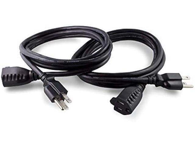 Ubercords 15 Foot (2 Pack) Power Extension Cord - 16 AWG Power 3 Prong Appliance Extension Cable Cord - 125 Volts, 13 Amps - UL Listed