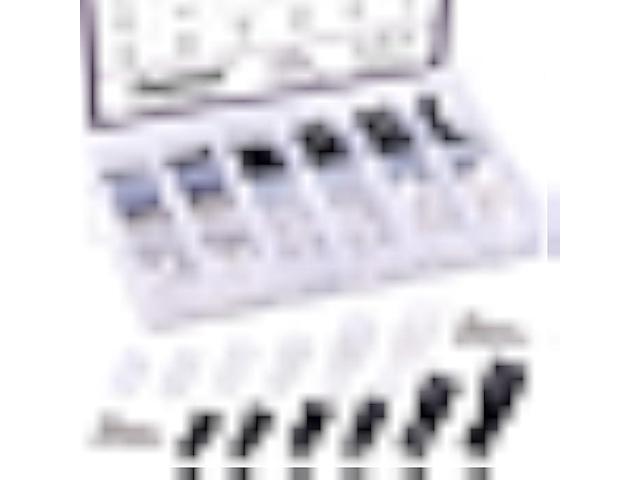 Swpeet 135 Pack 6 Sizes White+Black Nylon Plastic R-Type Cable Clips Clamp Assortment Kit, 3/16 1/4 3/8 1/2 3/4 1 Nylon Screw Mounting Cord...