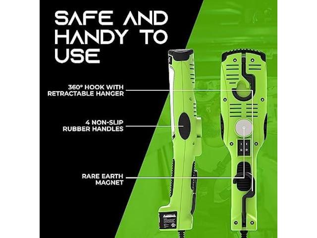 GearIT LED Work Light (20 feet) 3000 Lumen COB LED - 16 Gauge SJTW Indoor/Outdoor NEMA 5-15R Extension Cord - Handheld, Rotating Hanger, Magnetic...
