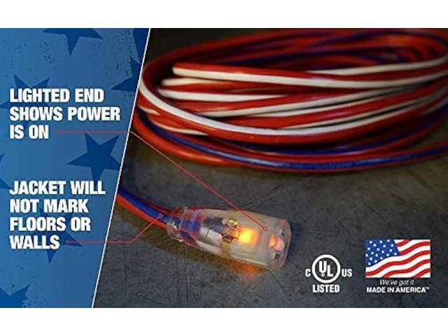 Southwire 2547SWUSA1 EXTCORD, 12/3 SJTW 25' WHT/BLU LE S+, 25 ft, red,White,Blue