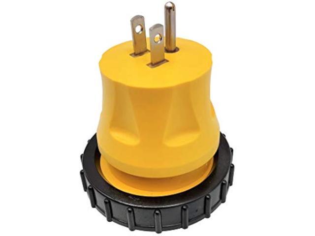 Parkworld 691685 Shore Power Adapter Household 15A 5-15 Plug to RV Twist Lock 30A Socket L5-30 Receptacle with Locking Ring (Adapter)