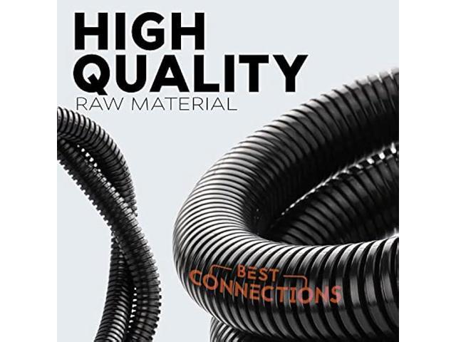 1/2 X 100 ft Split Wire Loom Flex-Guard Convoluted Tubing Protective Split Cable Sleeves for Automotive Home Industrial Electrical Wires Chemical...