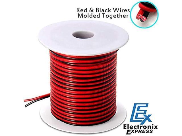 18 Gauge (40 ft long) Tinned Copper 2pin 2 Color Red Black Cable Hookup Electrical Wire LED Strips Extension Wire 12V/24V DC Cable, 18AWG Flexible...