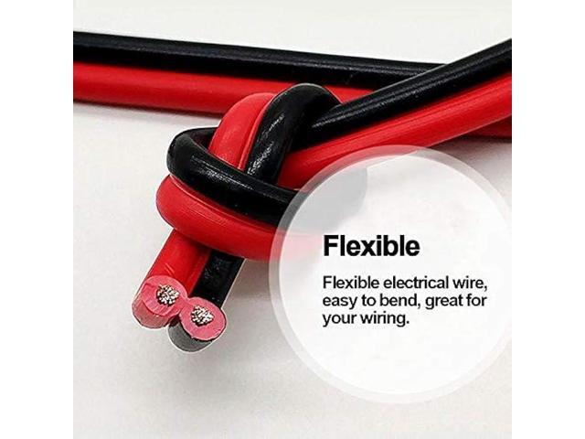 18 Gauge (40 ft long) Tinned Copper 2pin 2 Color Red Black Cable Hookup Electrical Wire LED Strips Extension Wire 12V/24V DC Cable, 18AWG Flexible...