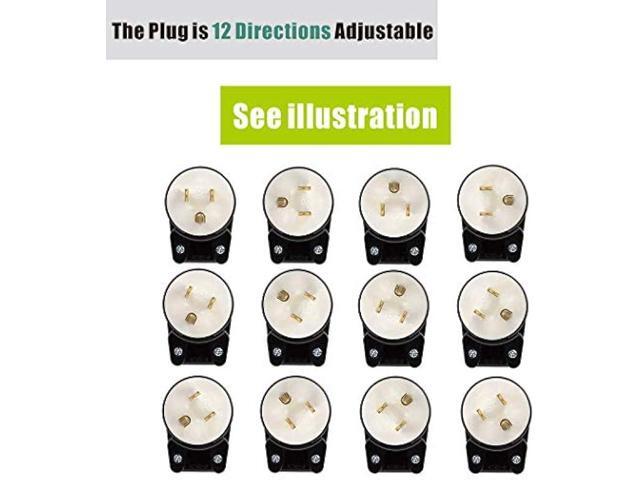 [2PACK] 90 Degree USA Canada Male Plug Nema 5-15P 3 Pole Angle DIY Plug, 15A 125V USA 3Pin Right Angle AC Plug, Nema 5-15P Angled Rewireable AC...